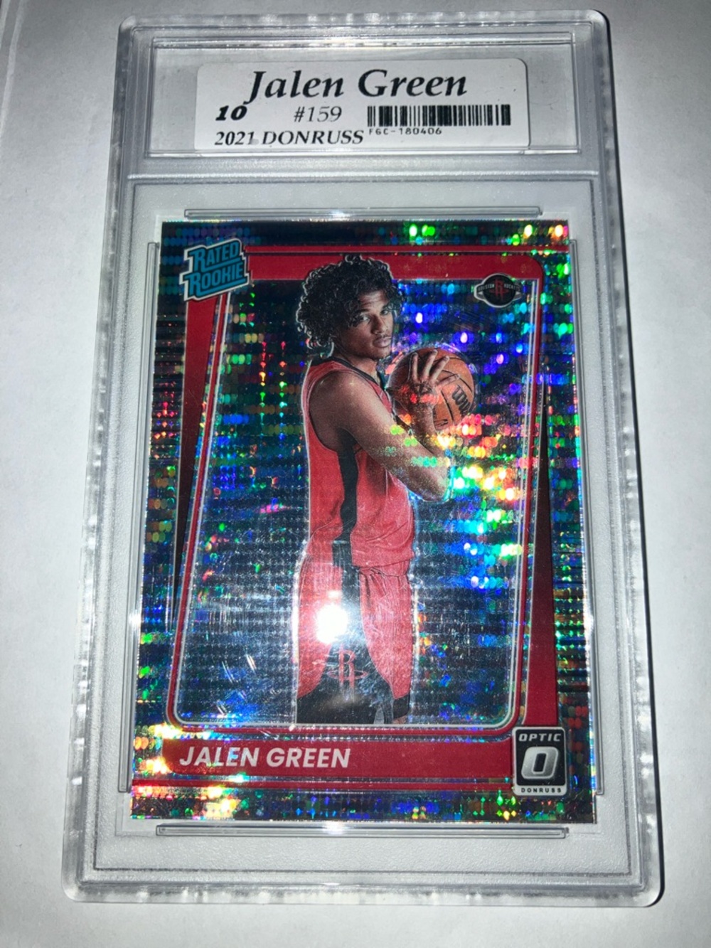 2021-22 DonRuss Optic Jalen Green Prizm Houston Rockets Rookie Card Gem 💎 Mint